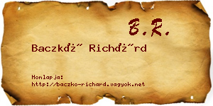 Baczkó Richárd névjegykártya